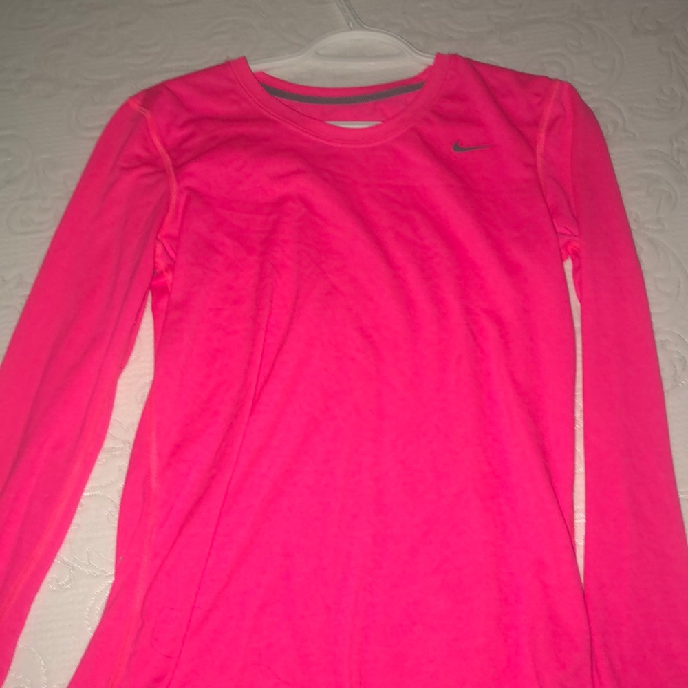 Hot pink nike long sleeve shirt || size S